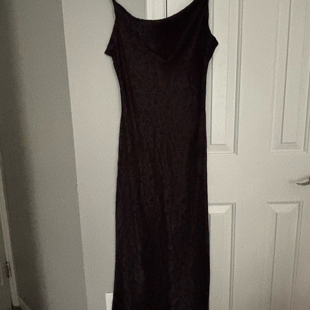 Zara Black Spaghetti Strap Sheath Maxi Dress